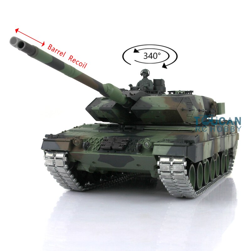 HENG LONG 1/16 7.0 업그레이드 된 금속 독일 Leopard2A6 RC 탱크 3889 barrecoil TH17580-SMT4